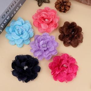 Yupu Pleated Lace Camellia <b>Flowers</b> Durable Trimming For Hair Accessories Clothing Decorative Craft DIY - Product Image 1