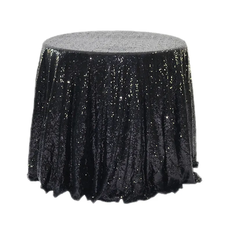 Nordic American Solid Color Round Table Cover Hotel Banquet Decoration Ins Wedding Tablecloth Sequin Tablecloth Wholesale