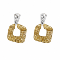 Vente en gros usine Boucles d'oreilles clous 18 carats or 5D, motif géométrique, sertissage de laboratoire, polyvalentes pour le quotidien et le travail