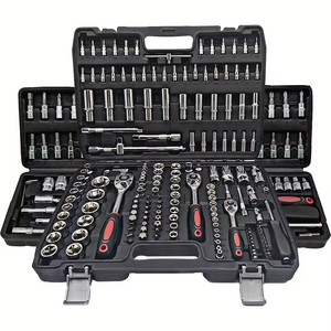 172 pièces Kit d'outils de mécanicien de réparation automobile Kit d'outils de mécanicien à domicile pour la réparation de vélos de voiture 1/2 \ "1/4 \" 3/8 \ "profondeur d'entraînement OEM Standard - Product Image 1