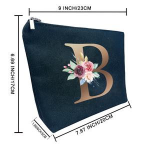 Bolsa de maquillaje personalizada con estampado de letras y flores, bolsa de cosméticos para niñas, regalos para mamá y hermana - Product Image 3
