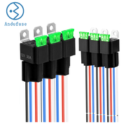 Relais électrique universel polyvalent 12V SPST 14AWG relais à faisceau en cuivre étamé prise 4 broches 30A ATC lame fusible relais Reed