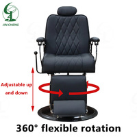 Chaise de barbier ergonomique hydraulique moderne Jincheng, rotation à 360 degrés, hauteur réglable, portable, en cuir PU, pour utilisation en salon de coiffure