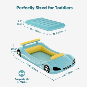 Children Inflatable Car Bed 202x115x57cm Flocked PVC Portable Air Mattress For Kids Indoor Play - Product Image 4