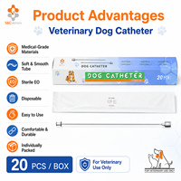 Cathéter urinaire vétérinaire pour chien, qualité médicale, PA, jetable, avec stylet, plusieurs tailles 1,0 mm-3,3 mm