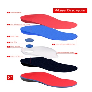 S1 Chống Vi Khuẩn Sợi Top High-Rebound EVA Sport Footcare Feet Vòm Hỗ Trợ <span class=keywords><strong>Orthotics</strong></span> Đế Chỉnh Hình Cho Giày Thể Thao - Product Image 2