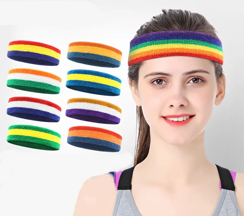 Cotton sweat-absorbent elastic sport stretch towel basketball volleyball one size warm headbands