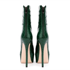 Lady's Daily Shoes Pumps Ankle <b>Boots</b> Stone Print Pointed Toe Thin High Heels Back Zipper for Women Winter Big Size 45 - Product Image 6