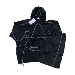 <span class=keywords><strong>Tuta</strong></span> Sportiva Nera da Uomo Molto Richiesta, Set Invernale di Pantaloni della <span class=keywords><strong>Tuta</strong></span> e Felpa con Cappuccio, Completo Sportivo Due Pezzi - Product Image 1