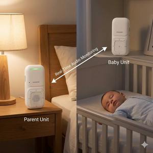 Sistema de Monitorización de Audio Digital para Bebés con Transmisión de Larga Distancia de 300 Metros, Seguro y Sin Interferencias, con Clip para Cinturón y Gancho para Colgar - Product Image 3