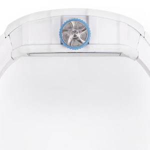 Reloj tourbillon para hombre de alta gama, con caja de fibra de carbono blanca de estilo elegante, correa de caucho y cristal de zafiro. - Product Image 4