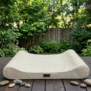 Lits orthopédiques pour chiens <span class=keywords><strong>ETRIP</strong></span> PET, luxe, modernes, classiques, lavables, blancs, pour chiens de grande et moyenne taille, housse amovible, durables et écologiques - Product Image 5