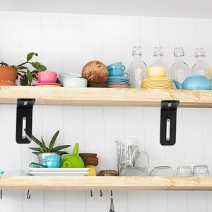 Support d'angle métallique réglable <span class=keywords><strong>SKYD</strong></span> MM-012 à fente, 90 degrés, noir, 2,32x1,69x0,71 po, pour étagère et mobilier - Product Image 6