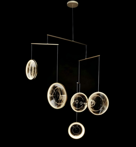 Nouvelle Arrivée 2026 – Suspension LED Design Moderne de Luxe, Éditions Aériennes, Lustre Acrylique en Forme de Disque, Lampe d'Accent - Product Image 3