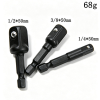 Jeu d'adaptateurs de douilles pour perceuse à percussion 40CR-V, 3 pièces, tiges hexagonales chromées 1/4", 3/8", 1/2"