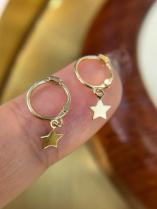 Xinfly Ready to Ship Low MOQ 1 Pair <b>Solid</b> 18K Gold AU750 <b>Earrings</b> Fashion Jewelry for Women - Product Image 4