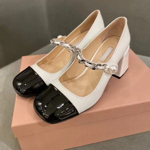 Zapatos de Tacón Miu Originales de Lujo 2026, Zapatos de Mujer de Piel Genuina de Alta Calidad con Hebilla Única, Personalizados OEM, Nueva Moda - Product Image 3