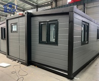 Maison conteneur extensible au design moderne, 20 pieds, 2 chambres, maison préfabriquée modulaire avec système d'énergie solaire, utilisation hôtelière, garantie 2 ans