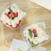 Conteneurs de gâteau en plastique PET transparent carré jetable de haute qualité Blister boîte d'emballage de gâteau de pâtisserie en plastique PET