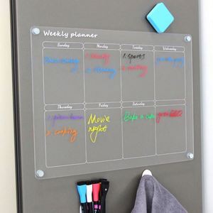 Calendrier en acrylique transparent, autocollant magnétique pour réfrigérateur, tableau effaçable à sec pour messages et notes - Product Image 3