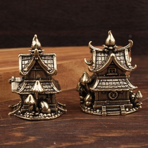 Miniatura de Castillo de Latón para Decoración del Hogar, 2 Piezas, Estilo Tradicional, Adorno para Oficina o Escritorio, Diseño Escénico, Regalo Artesanal - Product Image 2