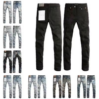 Jeans Homme de Marque Vêtements Fabricants Personnalisés Brut Blanc Bleu Jeans Brodés Hommes Pantalons en Denim Jeans Noirs pour Hommes