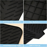Tapis de séchage pliable en silicone grand format avec plateau de drainage incliné, multi-usages pour comptoir de cuisine ou camping en extérieur