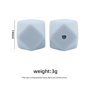 Cuentas de icosaedro de 14 MM, cuentas de silicona sin BPA de grado alimenticio, collar de lactancia para dentición, cuentas para chupete - Product Image 5