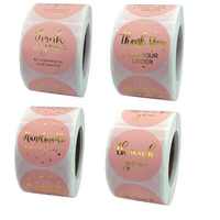 Autocollants en rouleau personnalisés en gros, étiquettes rondes multicolores imprimées « Merci » pour l'étiquetage, l'emballage et la marquage des cadeaux faits main