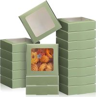 Boîtes en papier kraft avec fenêtre, boîte d'emballage pour bonbons, petites boîtes cadeaux, porte-savon, mini emballage pour friandises, pour boulangerie, chocolat