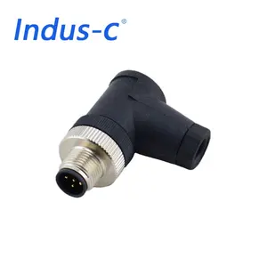 Electronic plastic a code m12 5p shielded female magnetic assembly connector for generator equipment