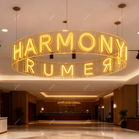 Enseigne LED murale circulaire à 360 degrés, enseigne de bar de discothèque, lampe de plafond, lumière néon flexible en acrylique personnalisée