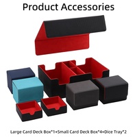 Boîte de rangement de luxe en cuir PU pour cartes de jeu de société Tarot Yugioh TCG Commander, avec plateau à dés et logo personnalisé