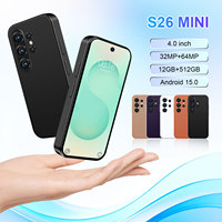 Smartphone S26Mini 5G con Pantalla OLED HD de 4 Pulgadas y 90Hz, 12+512GB, Deca Core, Android 15, Doble SIM, Cámara de 64MP, Batería de 4000-4999mAh, Uso en Francia