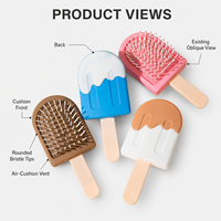 Brosse à cheveux mini coussin d'air en gros, motif sucette mignonne, démêlante et massante pour le cuir chevelu, brosse de voyage portable pour femmes, logo personnalisé