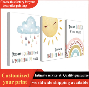 Nuages, soleil et <span class=keywords><strong>arc</strong></span>-<span class=keywords><strong>en</strong></span>-<span class=keywords><strong>ciel</strong></span> Poster Core, <span class=keywords><strong>chambre</strong></span> et hall d'entrée peinture avec cadre intérieur <span class=keywords><strong>en</strong></span> bois de pin. Service OEM/ODM - Product Image 4