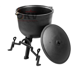 Cast <strong>Iron</strong> Saute Pan with Lid and Handle Gas &amp; Induction Ready Oven Safe Eco-Friendly >5L Capacity Outdoor Camping - Product Image 3