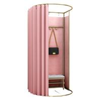 Cabine d'essayage mobile simple et détachable, idéale pour les magasins de vêtements, avec rideau de porte pour cabine d'essayage