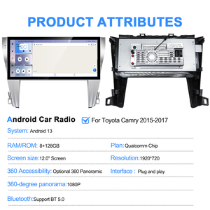 Radio para Auto Android Navihua con Navegación GPS, CarPlay, DSP, Sistema Multimedia Estéreo para Toyota Camry 2015-2017, Unidad Principal - Product Image 6