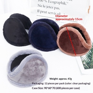 <span class=keywords><strong>Cache</strong></span>-oreilles thermiques surdimensionnés en peluche pour hommes, réglables, coupe-vent, à porter derrière la tête, pour l'extérieur par temps froid - Product Image 2