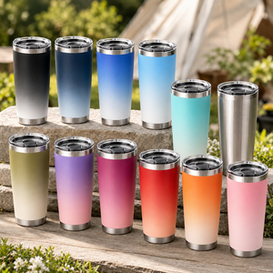 Double Wall Stainless Steel Travel Tumbler Custom Gradient Paint For Car Office Camping <b>Hot</b> Cold <b>Drinks</b> Storage - Product Image 3