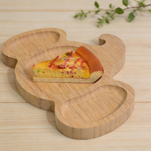 Assiette pour bébé en bambou et <span class=keywords><strong>silicone</strong></span> en forme d'animal, compartiments divisés, écologique, non toxique, vaisselle pour sevrage - Product Image 6