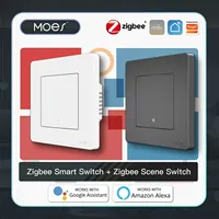 Interruptor de Luz Inteligente MOES Tuya ZigBee Serie Star Ring, Sin Cable Neutro, Sin Condensador, Compatible con Smart Life, Alexa y Google Home