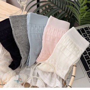 Women Mid Calf Socks Breathable Polyester Fiber Elegant Style Summer Thin Cotton Mesh Long Socks For Dress Shoes - Product Image 5