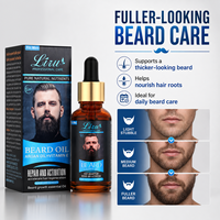 Huile à barbe pour hommes, huile d'argan et vitamine E, revitalisant pour la croissance de la barbe, 1 fl oz
