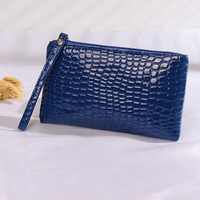 Günstige Unisex Crocodile Purse Wallet Organizer PU Leder Münz beutel Umschlag Clutch Poche tte Tasche mit Armband für Männer