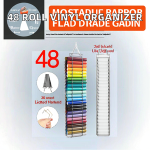 AQM <b>Vinyl</b> Roll Organizer Engraved 48 Roll-Light Grey Sublimation Transfer White <b>Paper</b> Oxford Cloth Storage Hanging Bag/ - Product Image 2