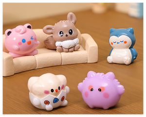 Figurines en résine artisanale de personnages de dessins animés d'animaux en 3D, miniatures chinoises, renard, canard, tortue, dragon, grenouille, cadeaux, sacs surprises, jouets pour enfants - Product Image 6