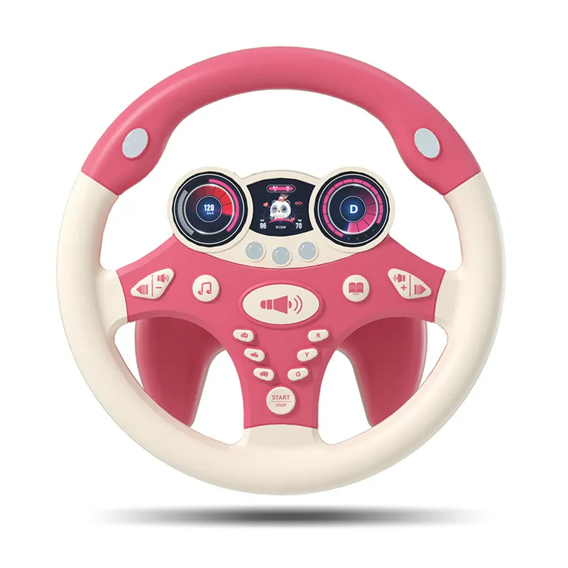 Driving kids car steering wheel simulation toy for children with light music