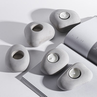 Porte-bougie en ciment et béton, moderne et créatif, en forme de coupelle sphérique, fait main, durable, résistant à la chaleur, écologique et portable, 2026